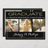 Uitnodiging tot het Afstuderen van de goudolie (Voorkant / Achterkant)