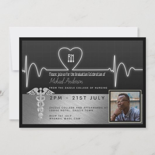 Uitnodiging tot het Afstuderen van de mannelijke v (Voorkant)