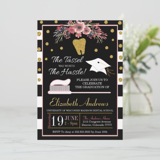 Uitnodiging tot het Afstuderen van de tandheelkund (Staand voorkant)