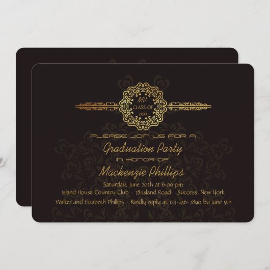 Uitnodiging tot het Afstuderen van Elegance (afger (Voorkant / Achterkant)