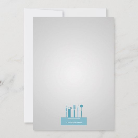 Uitnodiging tot het Afstuderen van tandheelkundige (Achterkant)