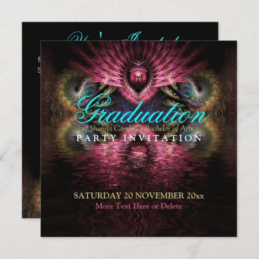 Uitnodiging tot het Afstuderen van Visionary Arts (Voorkant / Achterkant)