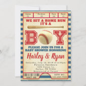 Uitnodiging tot het Baby shower Baseball (Voorkant)