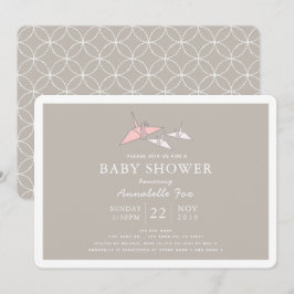 Uitnodiging tot het Baby shower Origami Paper Twin