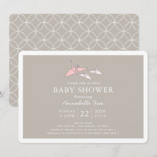 Uitnodiging tot het Baby shower Origami Paper Twin