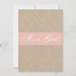  uitnodiging tot het Baby shower Peach Burlap