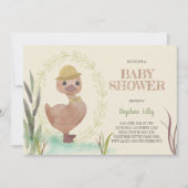 Uitnodiging tot het Baby shower Rustic Ducking Boy (Voorkant)