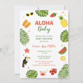 Uitnodiging tot het Baby shower Tropisch Hawaiian  (Voorkant)