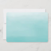 Uitnodiging tot het Baby shower Turquoise Ombre Bo (Achterkant)
