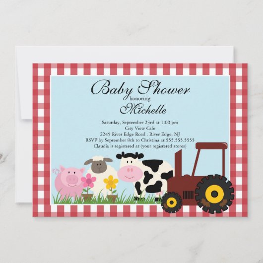 Uitnodiging tot het Baby shower van Baby (Voorkant)