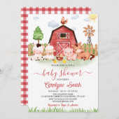 Uitnodiging tot het Baby shower van bewerkbare lan (Voorkant / Achterkant)