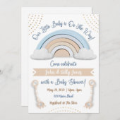 Uitnodiging tot het Baby shower van Boho (Voorkant / Achterkant)