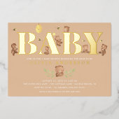 Uitnodiging tot het Baby shower van Cream Honey Be (Voorkant)