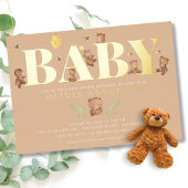 Uitnodiging tot het Baby shower van Cream Honey Be