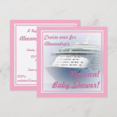 Uitnodiging tot het Baby shower van cruiseschepen (Voorkant / Achterkant)