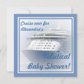 Uitnodiging tot het Baby shower van cruiseschepen (Voorkant)