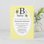 Uitnodiging tot het Baby shower van Cute Bee - Gen (Staand voorkant)