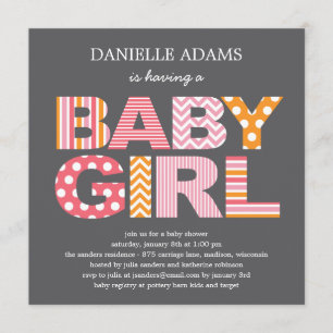 Uitnodiging tot het Baby shower van Cutout - Girl