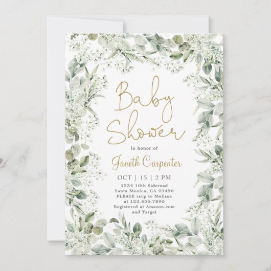 Uitnodiging tot het Baby shower van de baby (Voorkant)