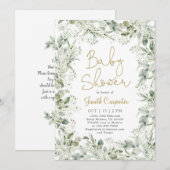 Uitnodiging tot het Baby shower van de baby (Voorkant / Achterkant)