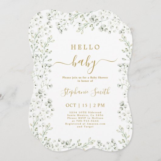 Uitnodiging tot het Baby shower van de baby (Voorkant / Achterkant)