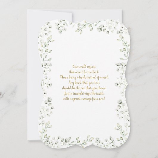 Uitnodiging tot het Baby shower van de baby (Achterkant)