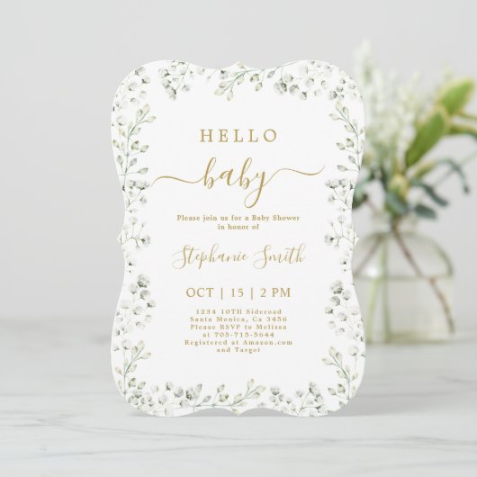 Uitnodiging tot het Baby shower van de baby (Staand voorkant)