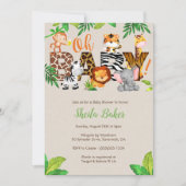 Uitnodiging tot het Baby shower van de oerwoud - N (Voorkant)