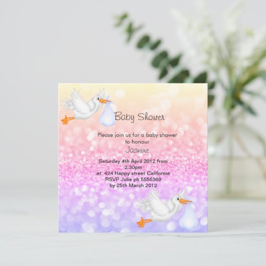 Uitnodiging tot het baby shower van de parelmok (Staand voorkant)