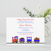 Uitnodiging tot het Baby shower van de rode en bla (Staand voorkant)