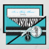 Uitnodiging tot het Baby shower van de Seahorse Se (Voorkant / Achterkant)