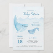 Uitnodiging tot het Baby shower van de walvisvaart (Voorkant)