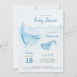 Uitnodiging tot het Baby shower van de walvisvaart