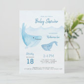 Uitnodiging tot het Baby shower van de walvisvaart (Staand voorkant)