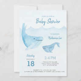 Uitnodiging tot het Baby shower van de walvisvaart
