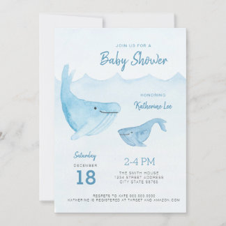 Uitnodiging tot het Baby shower van de walvisvaart