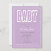 Uitnodiging tot het Baby shower van de Wavy Border (Voorkant)