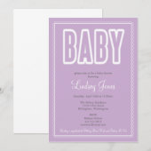 Uitnodiging tot het Baby shower van de Wavy Border (Voorkant / Achterkant)