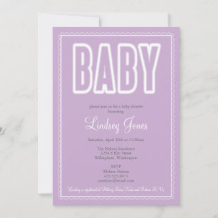 Uitnodiging tot het Baby shower van de Wavy Border