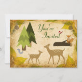 Uitnodiging tot het Baby shower van Deer en Woodla (Voorkant)