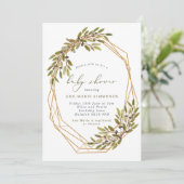 Uitnodiging tot het Baby shower van Geometrische b (Staand voorkant)