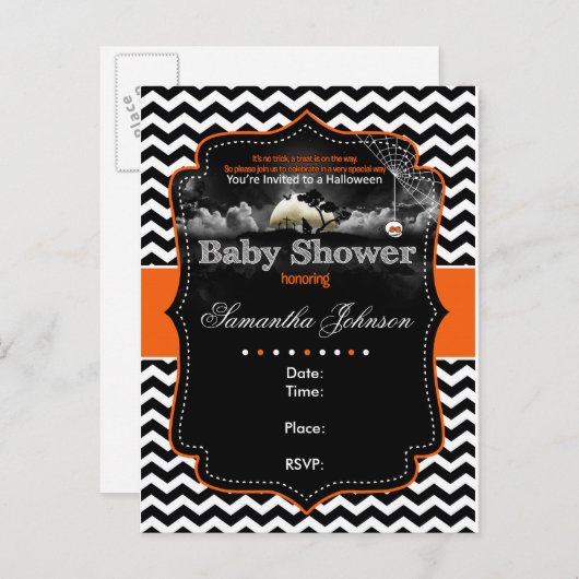 Uitnodiging tot het Baby shower van gepersonalisee (Voorkant / Achterkant)