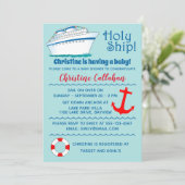  uitnodiging tot het Baby shower van het Heilige S (Staand voorkant)