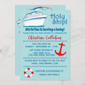  uitnodiging tot het Baby shower van het Heilige S (Voorkant / Achterkant)