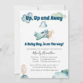Uitnodiging tot het Baby shower van het vliegtuig  (Voorkant)