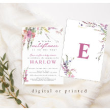 Uitnodiging tot het Baby shower van lente-wilde-bl