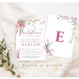 Uitnodiging tot het Baby shower van lente-wilde-bl