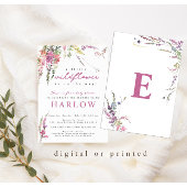 Uitnodiging tot het Baby shower van lente-wilde-bl