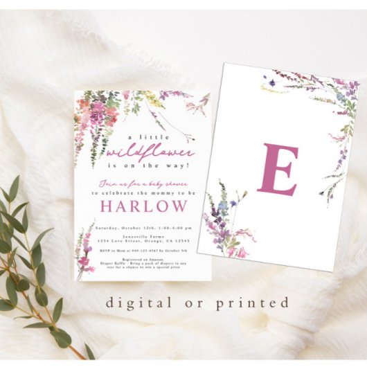 Uitnodiging tot het Baby shower van lente-wilde-bl