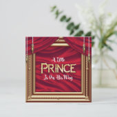 Uitnodiging tot het Baby shower van Little Prince  (Staand voorkant)